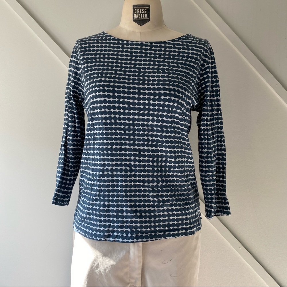 Marimekko Polka Dot Print 3/4 Sleeve Top - S